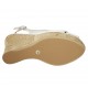Sandale pour femmes en cuir blanc talon compensé 10 - Pointures disponibles:  31, 32, 33, 34, 42, 44, 45