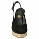 Sandale pour femmes en daim noir talon compensé 10 - Pointures disponibles:  33, 34, 42, 43, 45