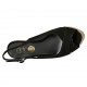 Sandale pour femmes en daim noir talon compensé 10 - Pointures disponibles:  33, 34, 42, 43, 45