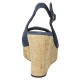 Damensandale aus blauem Wildleder Keilabsatz 10 - Verfügbare Größen:  31, 32, 33, 34, 42, 43, 44, 45