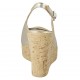 Sandale pour femmes en cuir lamé platine talon compensé 10 - Pointures disponibles:  33, 34, 42, 44, 45