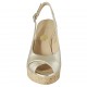 Sandale pour femmes en cuir lamé platine talon compensé 10 - Pointures disponibles:  33, 34, 42, 44, 45