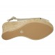 Sandale pour femmes en cuir lamé platine talon compensé 10 - Pointures disponibles:  33, 34, 42, 44, 45