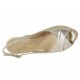 Sandale pour femmes en cuir lamé platine talon compensé 10 - Pointures disponibles:  33, 34, 42, 44, 45