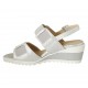 Sandalo da donna con elastici in pelle laminata argento zeppa 5 - Misure disponibili: 31, 34, 42, 43, 44, 45