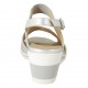 Sandalo da donna con elastici in pelle laminata argento zeppa 5 - Misure disponibili: 31, 34, 42, 43, 44, 45