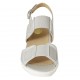 Sandalo da donna con elastici in pelle laminata argento zeppa 5 - Misure disponibili: 31, 34, 42, 43, 44, 45