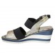 Sandalo da donna con elastici in camoscio stampato multicolore zeppa 6 - Misure disponibili: 31, 42, 43, 44, 45