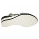 Sandalia para mujer en piel imprimida negra y laminada plateada con elastico cuña 6 - Tallas disponibles:  31, 32, 34, 42, 43, 45