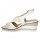 Sandalo da donna in pelle bianca con elastico zeppa 6 - Misure disponibili: 31, 42, 44, 45