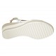 Sandalo da donna in pelle bianca con elastico zeppa 6 - Misure disponibili: 31, 32, 33, 34, 42, 43, 44, 45