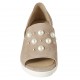 Zapato abierto para mujer con perlas y tachuelas en gamuza rosa cuña 4 - Tallas disponibles:  32, 33, 34, 42, 43, 44, 45
