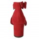 Scarpa aperta da donna con cinturino in camoscio rosso tacco 6 - Misure disponibili: 33, 34, 43, 45