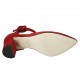 Zapato abierto para mujer con cinturon en gamuza roja tacon 6 - Tallas disponibles:  33, 34, 43, 45