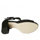 Scarpa aperta da donna con fibbia e plateau in camoscio nero tacco 7 - Misure disponibili: 32, 34, 43, 45