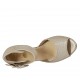 Scarpa aperta da donna con fibbia e plateau in pelle laminata champagne tacco 7 - Misure disponibili: 31, 33, 34, 42, 43, 44, 45