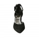 Scarpa aperta da donna con cinturino in camoscio nero tacco 6 - Misure disponibili: 32, 33, 34, 42, 43, 44, 45