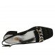 Slingback für Damen mit Fransen und Kette aus schwarzem Wildleder Absatz 3 - Verfügbare Größen:  32, 33, 34, 43, 45