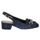 Slingback für Damen mit Fransen und Kette aus blauem Wildleder Absatz 3 - Verfügbare Größen:  33, 34, 42, 45