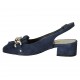 Slingback für Damen mit Fransen und Kette aus blauem Wildleder Absatz 3 - Verfügbare Größen:  33, 34, 42, 45
