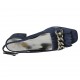 Slingback für Damen mit Fransen und Kette aus blauem Wildleder Absatz 3 - Verfügbare Größen:  33, 34, 42, 45