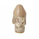 Escarpin à bout pointu pour femmes en cuir beige et tissu brodé talon 8 - Pointures disponibles:  33, 34, 44