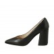 Zapato de salon a punta para mujer en piel negra tacon 8 - Tallas disponibles:  32, 33, 34, 42, 43