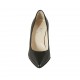 Escarpin à bout pointu pour femmes en cuir noir talon 8 - Pointures disponibles:  32, 33, 34, 42, 43