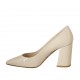 Zapato de salon puntiagudo en charol color desnudo tacon 8 - Tallas disponibles:  32, 34, 43