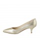 Decolté a punta da donna in pelle laminata platino tacco 5 - Misure disponibili: 32, 33, 34, 43, 45