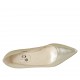 Decolté a punta da donna in pelle laminata platino tacco 5 - Misure disponibili: 32, 33, 34, 43, 45