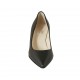 Zapato de salón puntiagudo para mujer en piel negra tacon 5 - Tallas disponibles:  34