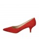 Decolté a punta da donna in camoscio rosso tacco 5 - Misure disponibili: 33, 34, 43, 44