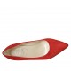 Decolté a punta da donna in camoscio rosso tacco 5 - Misure disponibili: 33, 34, 43, 44