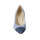 Zapato de salon para mujer en gamuza azul y azul claro tacon 5 - Tallas disponibles:  33, 34, 42, 43, 45