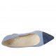 Zapato de salon para mujer en gamuza azul y azul claro tacon 5 - Tallas disponibles:  33, 34, 42, 43, 45