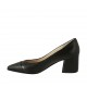 Escarpin à bout pointu pour femmes en cuir noir talon 5 - Pointures disponibles:  43