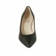 Escarpin à bout pointu pour femmes en cuir noir talon 5 - Pointures disponibles:  43