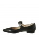 Ballerine à bout pointu pour femmes avec courroie en cuir noir talon 1 - Pointures disponibles:  42, 43