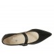 Ballerine à bout pointu pour femmes avec courroie en cuir noir talon 1 - Pointures disponibles:  42, 43