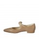 Bailarina a punta con cinturon para mujer en piel beis tacon 1 - Tallas disponibles:  42, 43, 44