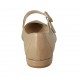Bailarina a punta con cinturon para mujer en piel beis tacon 1 - Tallas disponibles:  42, 43, 44