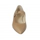 Bailarina a punta con cinturon para mujer en piel beis tacon 1 - Tallas disponibles:  42, 43, 44
