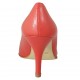 Woman's pointy pump shoe in red leather heel 8 - Available sizes:  42, 43