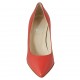 Zapato de salon puntiagudo en piel roja para mujer tacon 8 - Tallas disponibles:  42, 43
