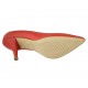 Zapato de salon puntiagudo en piel roja para mujer tacon 8 - Tallas disponibles:  42, 43