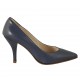 Decolté a punta da donna in pelle blu tacco 8 - Misure disponibili: 32, 33, 43, 44