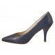 Decolté a punta da donna in pelle blu tacco 8 - Misure disponibili: 32, 33, 43, 44