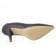 Zapato de salon puntiagudo en piel azul para mujer tacon 8 - Tallas disponibles:  32, 33, 43, 44