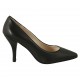 Decolté a punta da donna in pelle nera tacco 8 - Misure disponibili: 32, 33, 34, 42, 43, 45
